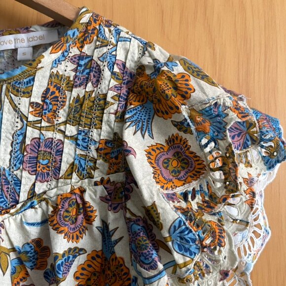 Love the Label Hazel Top, Cheyna Ivory Print Size Small - Picture 5 of 9